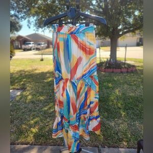 Fashion Nova Vibrant Multicolor Maxi Skirt